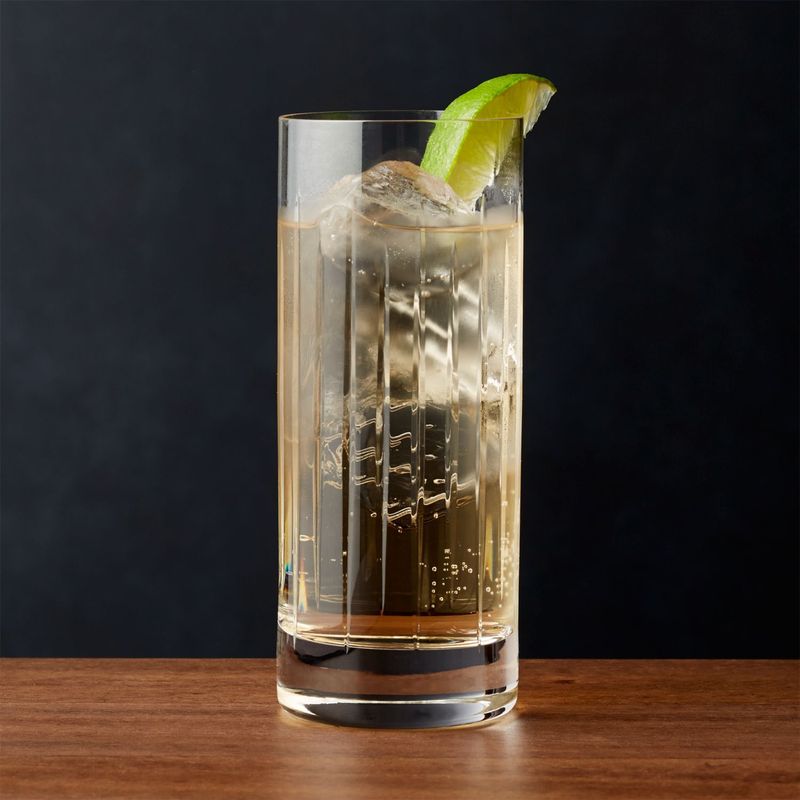 CRATE & BARREL - Vaso de Vidrio Cortado Alto Vance