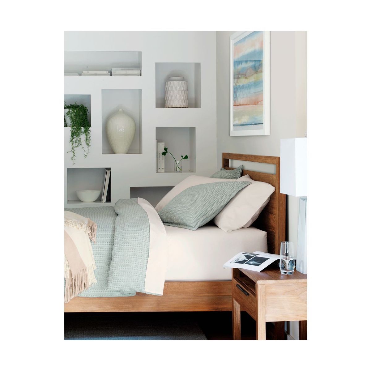 CRATE & BARREL - Mesa de Noche Linea 1 Cajón
