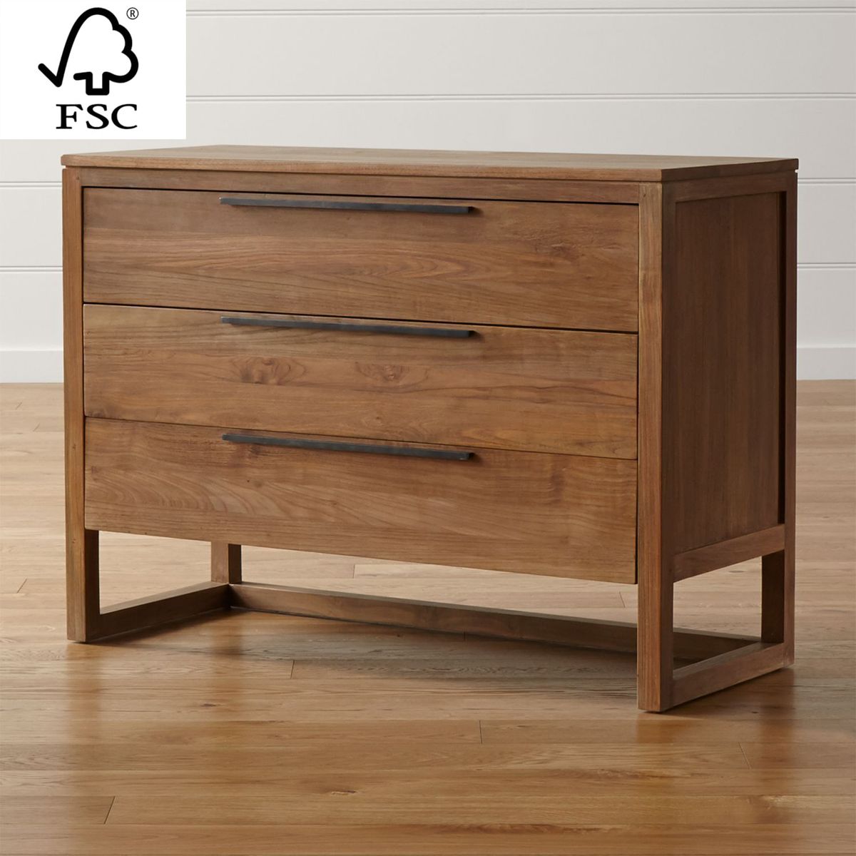 CRATE & BARREL - Cómoda de 3 Cajones Linea II