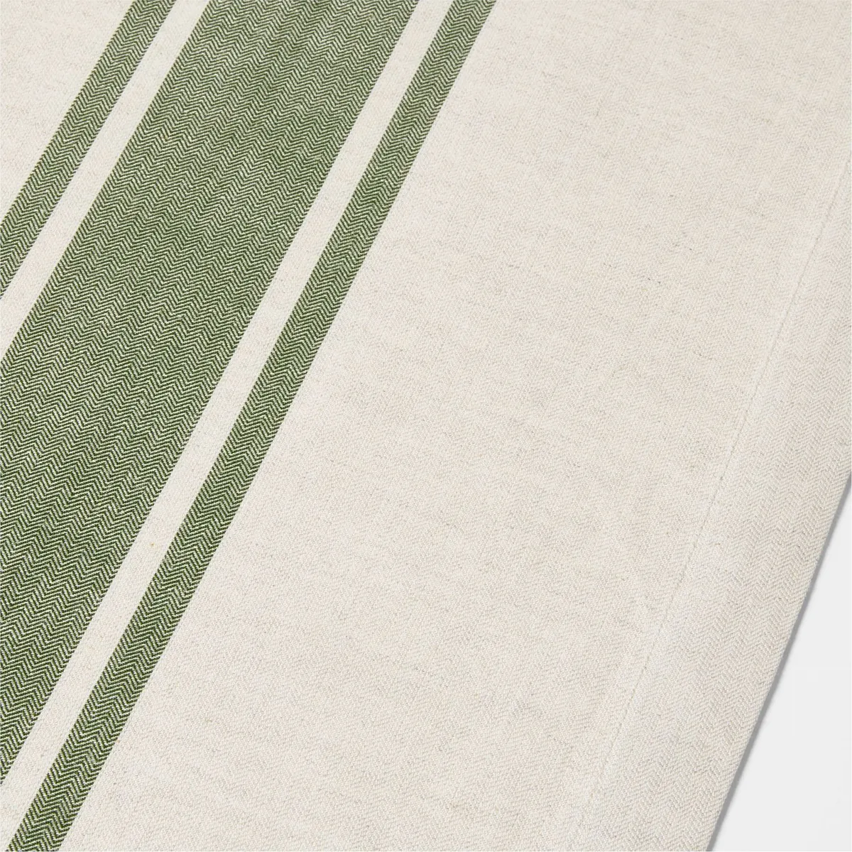 CRATE & BARREL - Camino De Mesa Lino Rayas Verdes 305cm