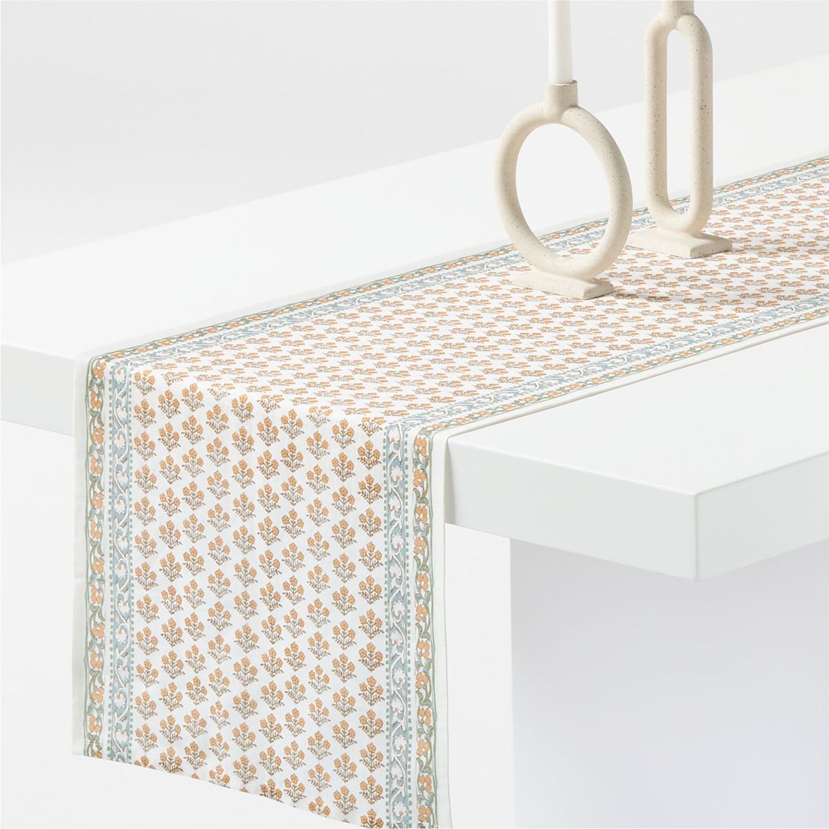 CRATE & BARREL - Camino De Mesa Spring Block Lino 305cm
