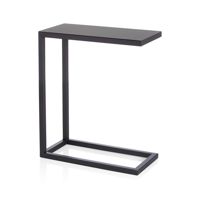 CRATE & BARREL - Mesa Auxiliar Avenue C Negra de Acero