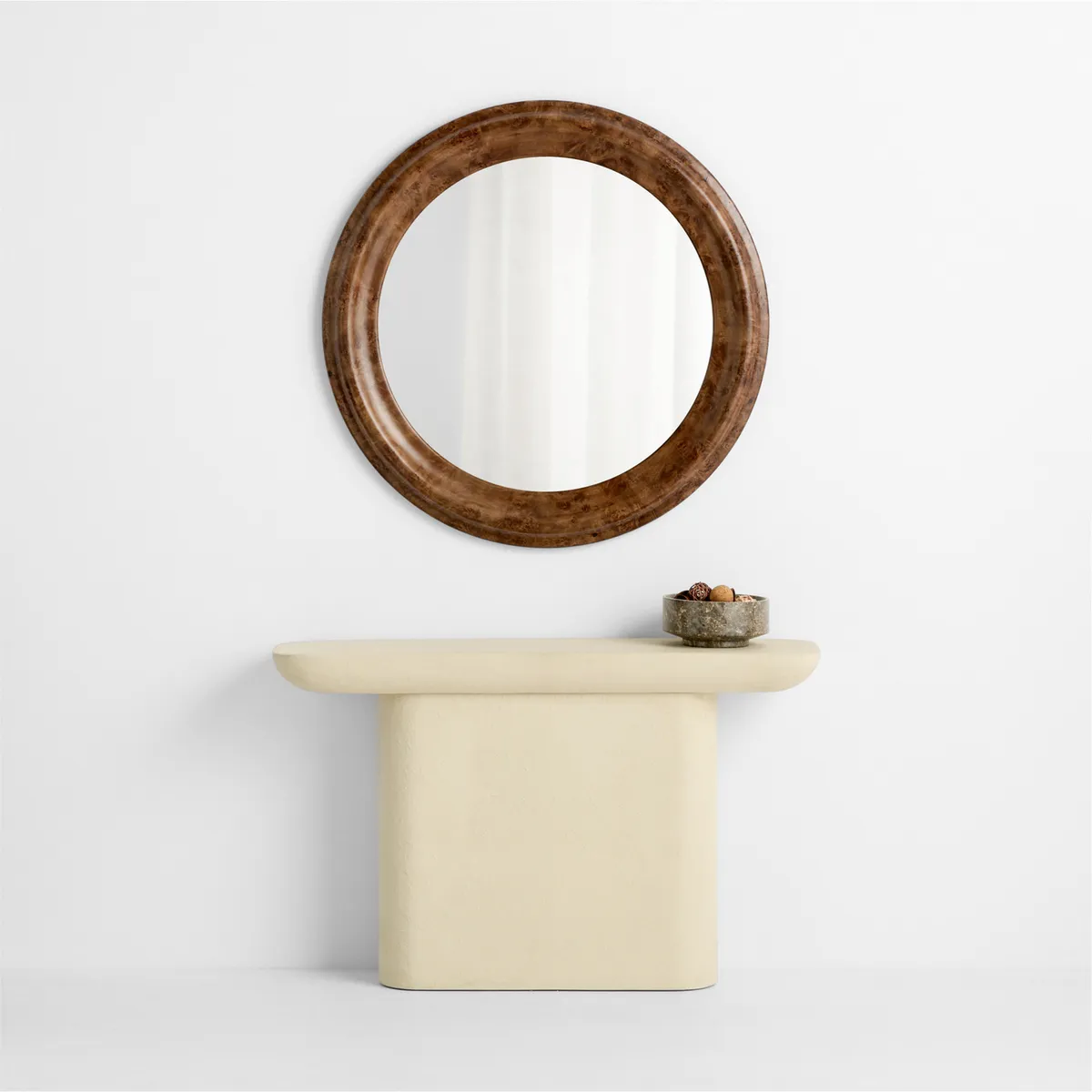 CRATE & BARREL - Espejo De Pared Redondo Mota 102cm