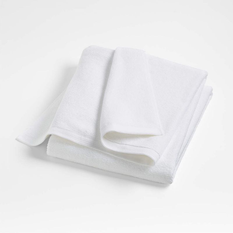 CRATE & BARREL - Toalla de Baño Blanca Antibacterial 100% Algodón