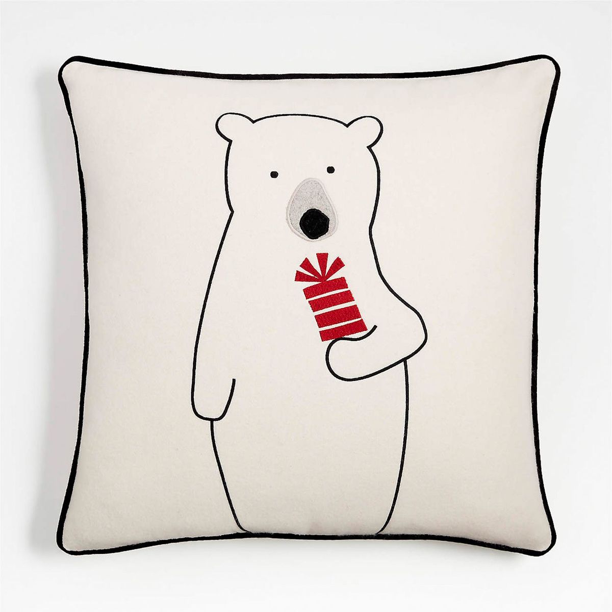 CRATE & BARREL - Funda de Cojín Navideña de Oso Polar 58x58m