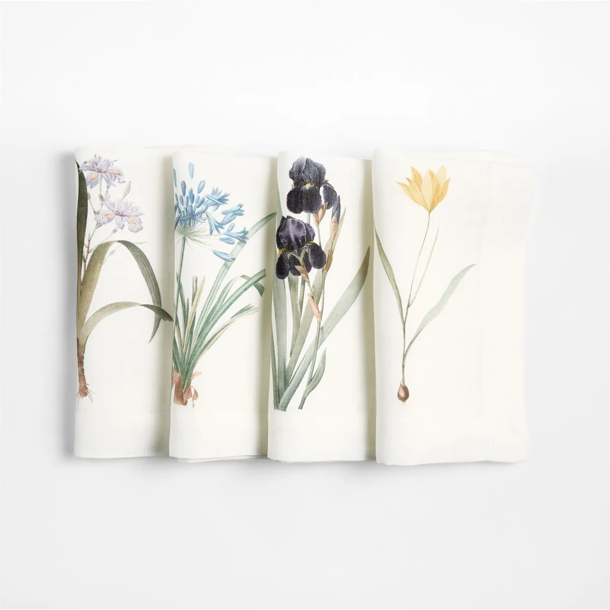 CRATE & BARREL - Set De 4 Servilletas Floral De Lino