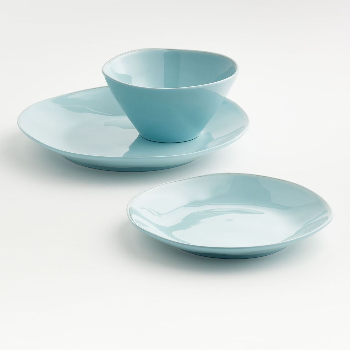 CRATE & BARREL - Plato de Fondo de Melamine Marin Azul