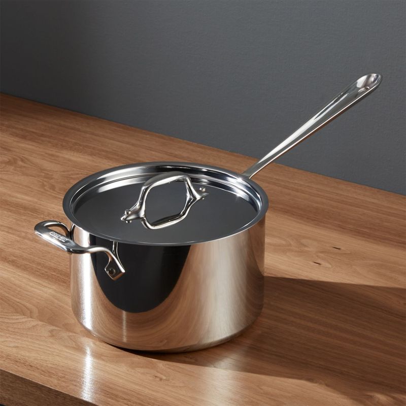 CRATE & BARREL - Cacerola de Acero Inoxidable 4qt ALL-CLAD