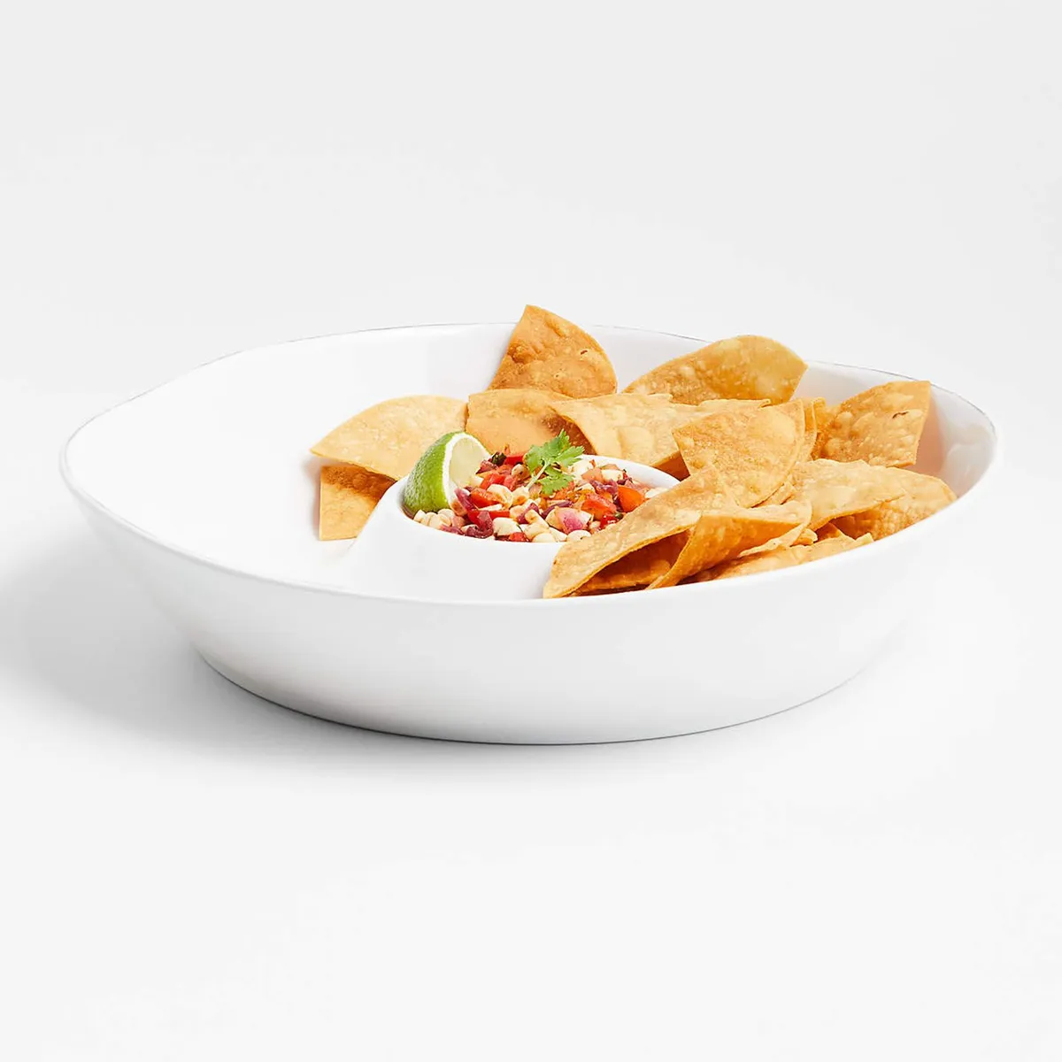 CRATE & BARREL - Bowl para Chips y Salsas de Melamina Marin White
