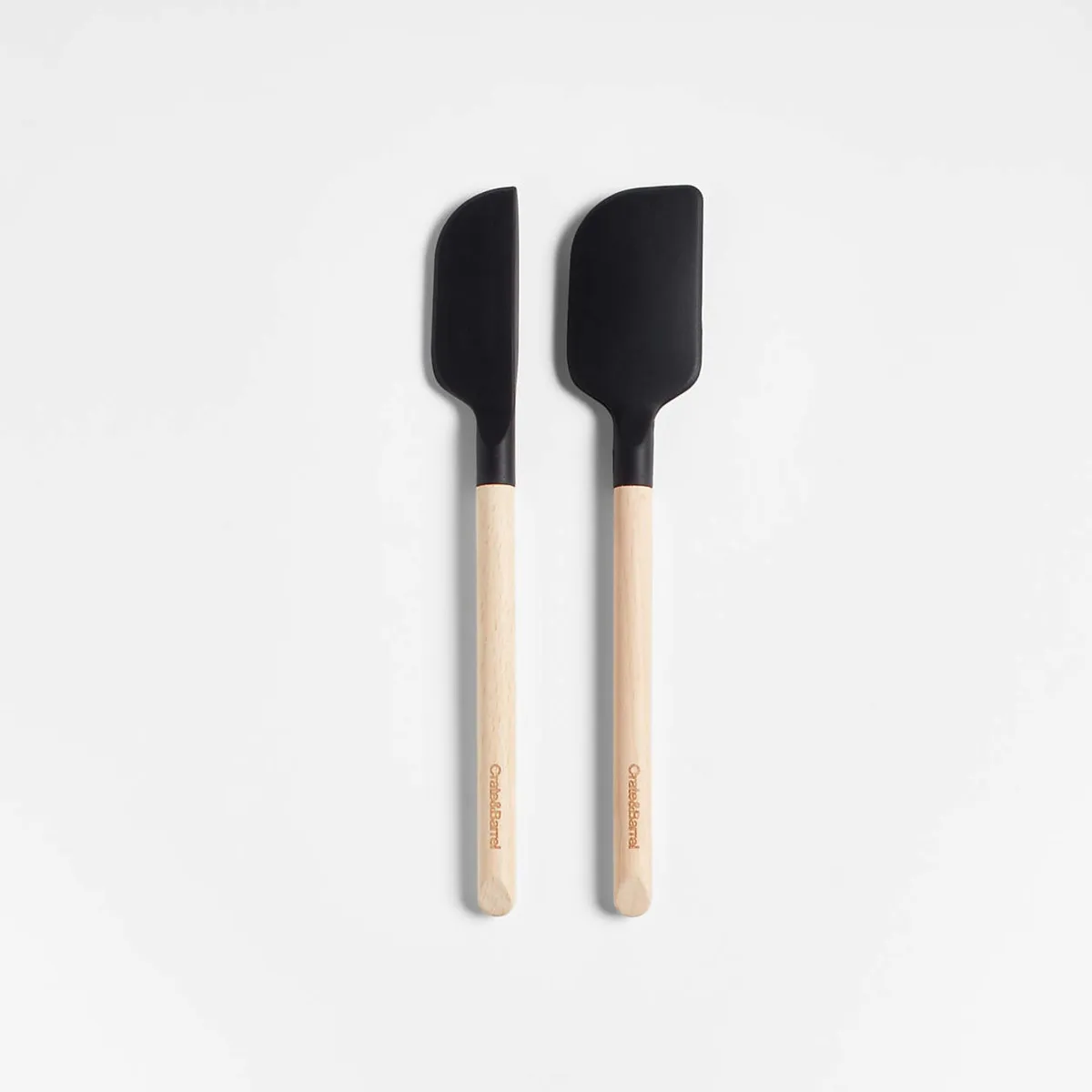 CRATE & BARREL - Set de 2 Mini Espátulas de Silicona con Mango de Madera