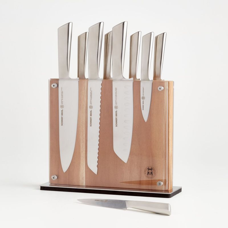 CRATE & BARREL - Taco de Cuchillos 7 Piezas Stainless Schmidt Brothers 