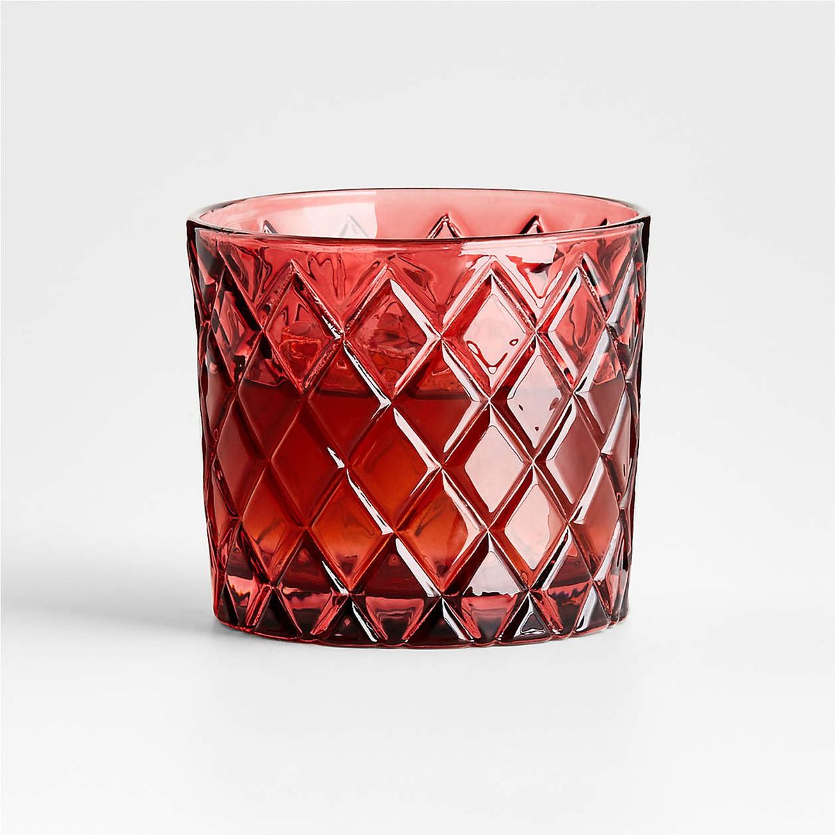 CRATE & BARREL - Vaso De Vidrio De Rocas Rojas Hatch
