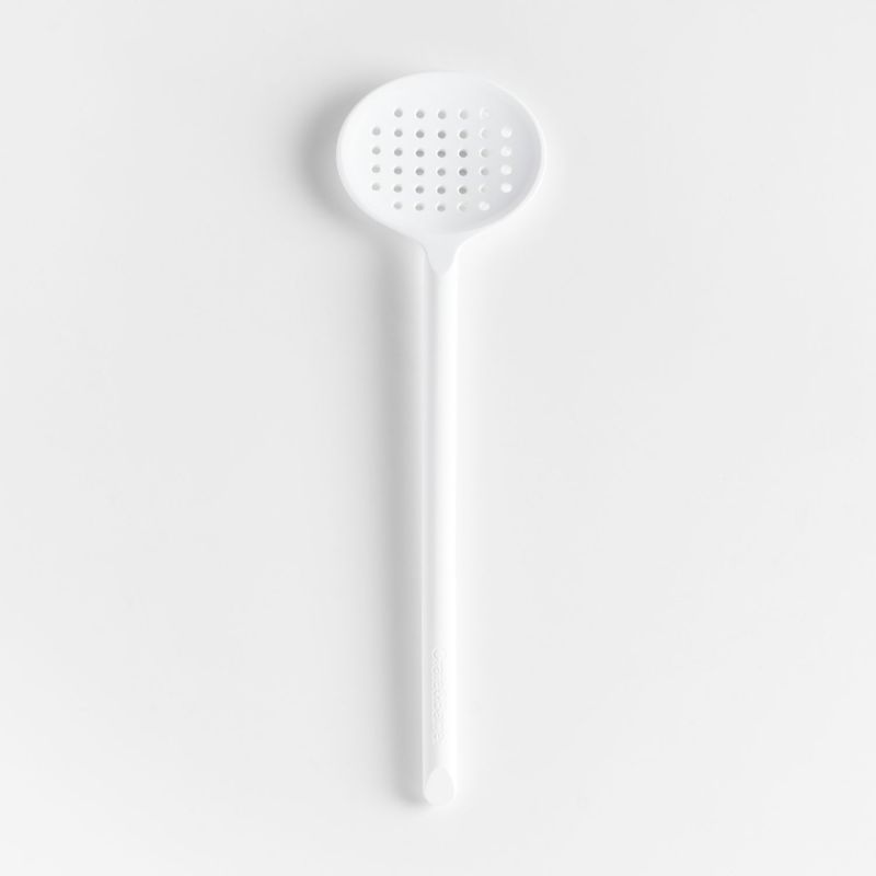 CRATE & BARREL - Cuchara Ranurada de Silicona Blanca