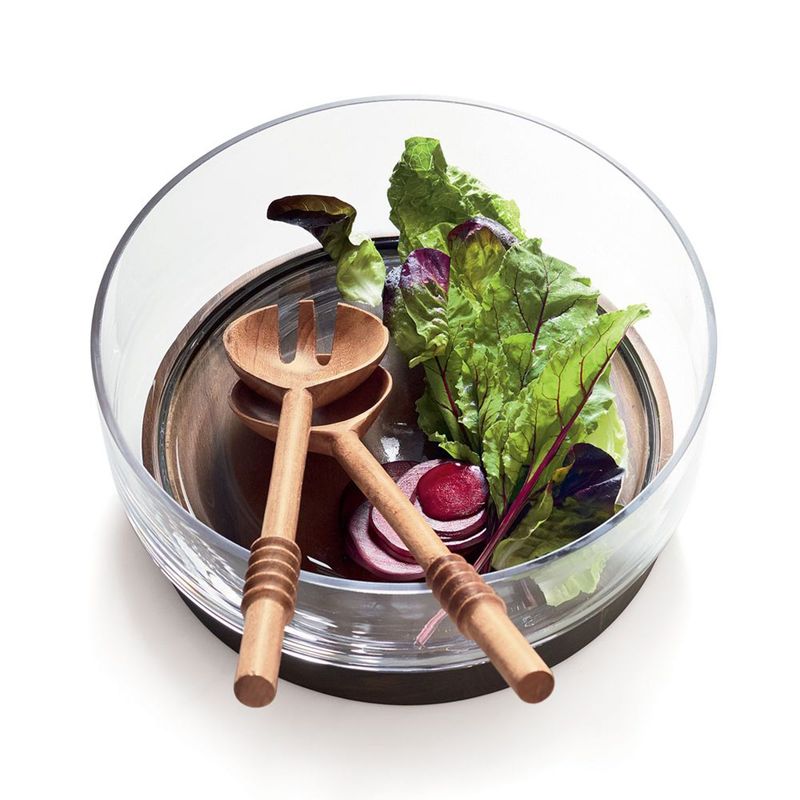 CRATE & BARREL - Set 2 Cucharones Para Ensalada Acacia Burke