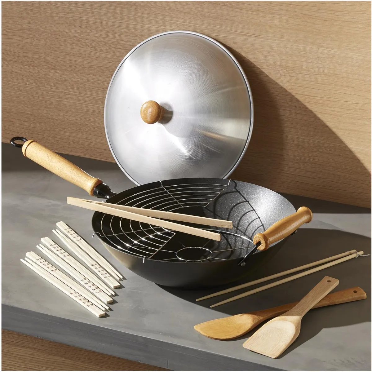 CRATE & BARREL - Juego De Wok Joyce Chen 10 Piezas