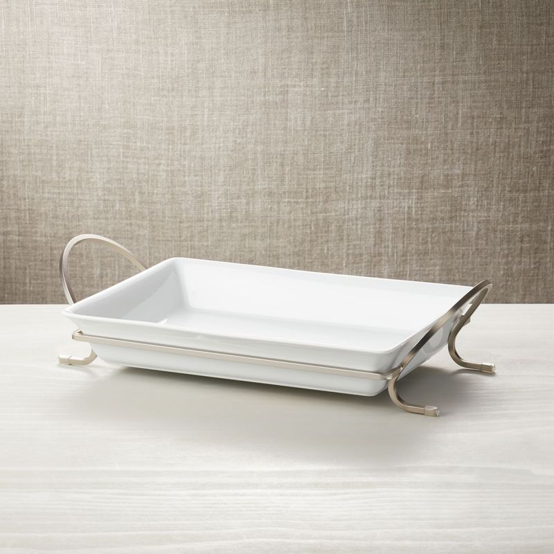 CRATE & BARREL - Fuente para Hornear con Soporte Cambridge 35cm