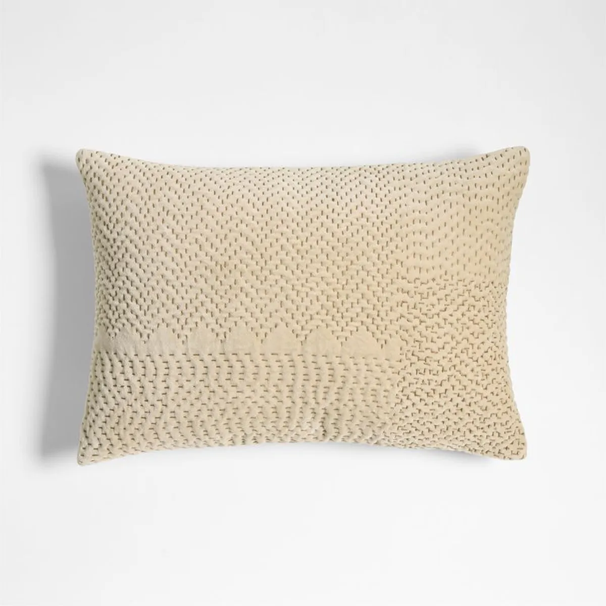 CRATE & BARREL - Funda De Cojín Sashiko De Algodón Orgánico 56x38cm