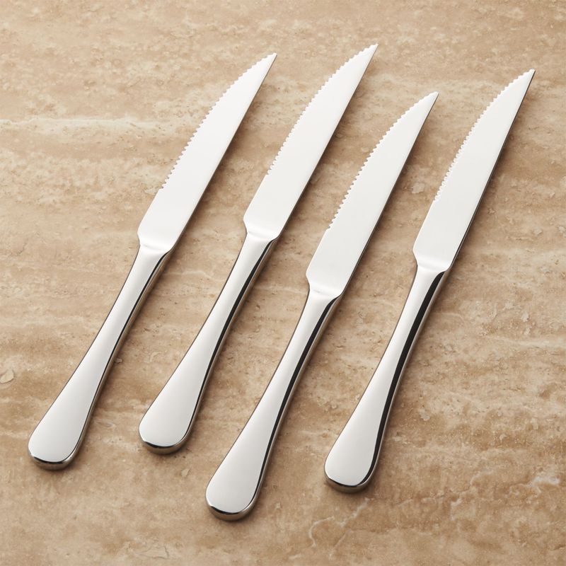CRATE & BARREL - Juego de 4 Cuchillos para Carne Caesna