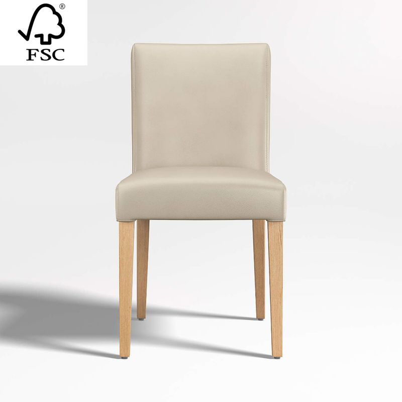 CRATE & BARREL - Silla de Comedor Lowe Bone de Cuero