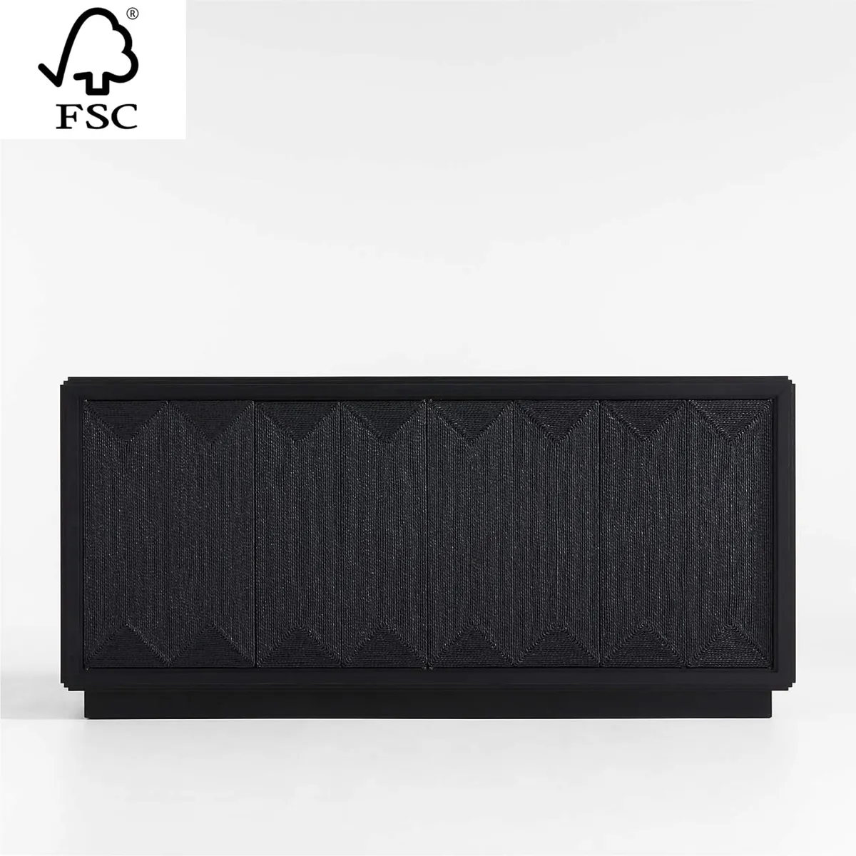 CRATE & BARREL - Aparador Roseau De Madera Negra Carbón