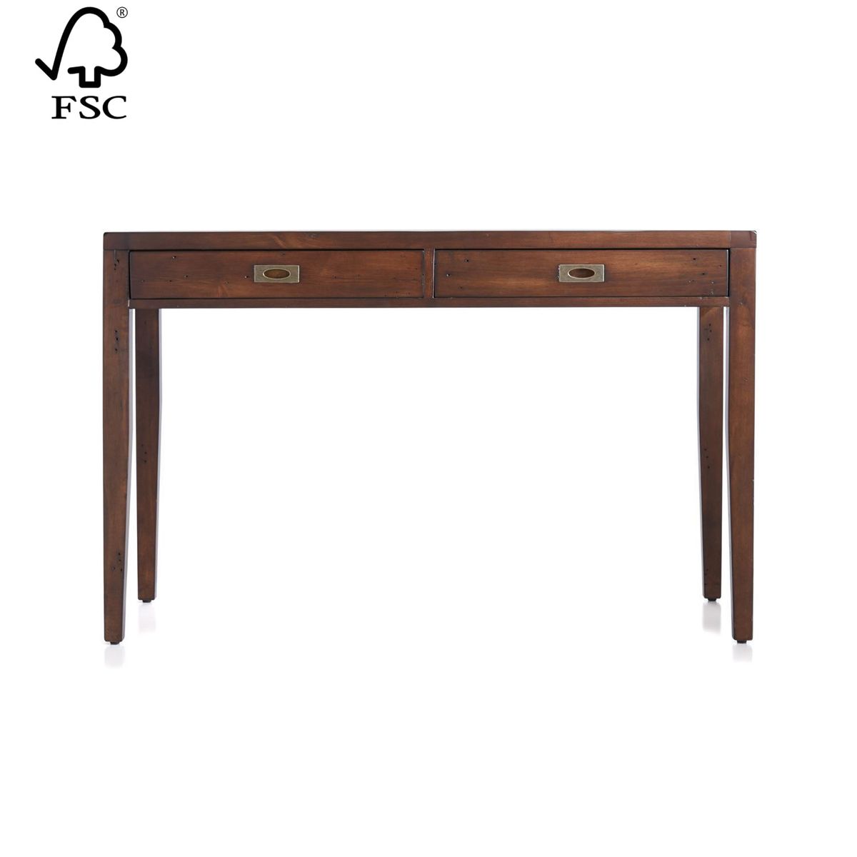 CRATE & BARREL - Escritorio Morris Marrón Chocolate 122cm