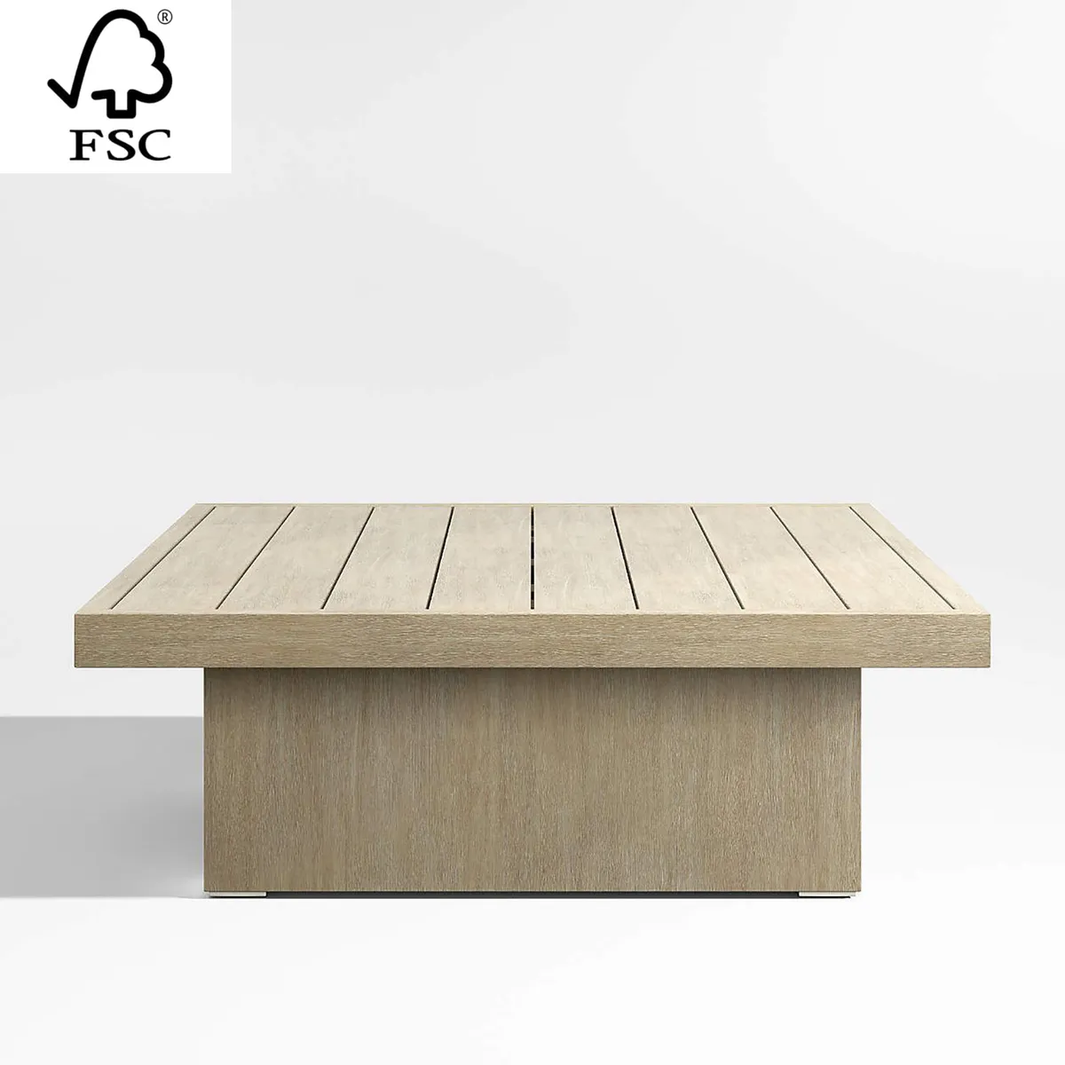 CRATE & BARREL - Mesa de Centro Mallorca de Terraza de Madera