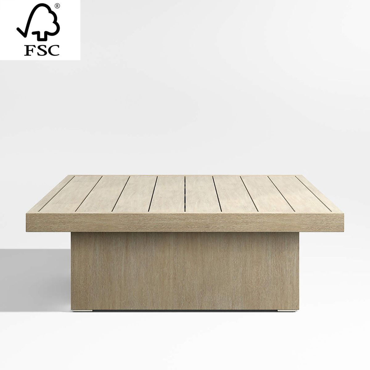 CRATE & BARREL - Mesa de Centro Mallorca de Terraza de Madera