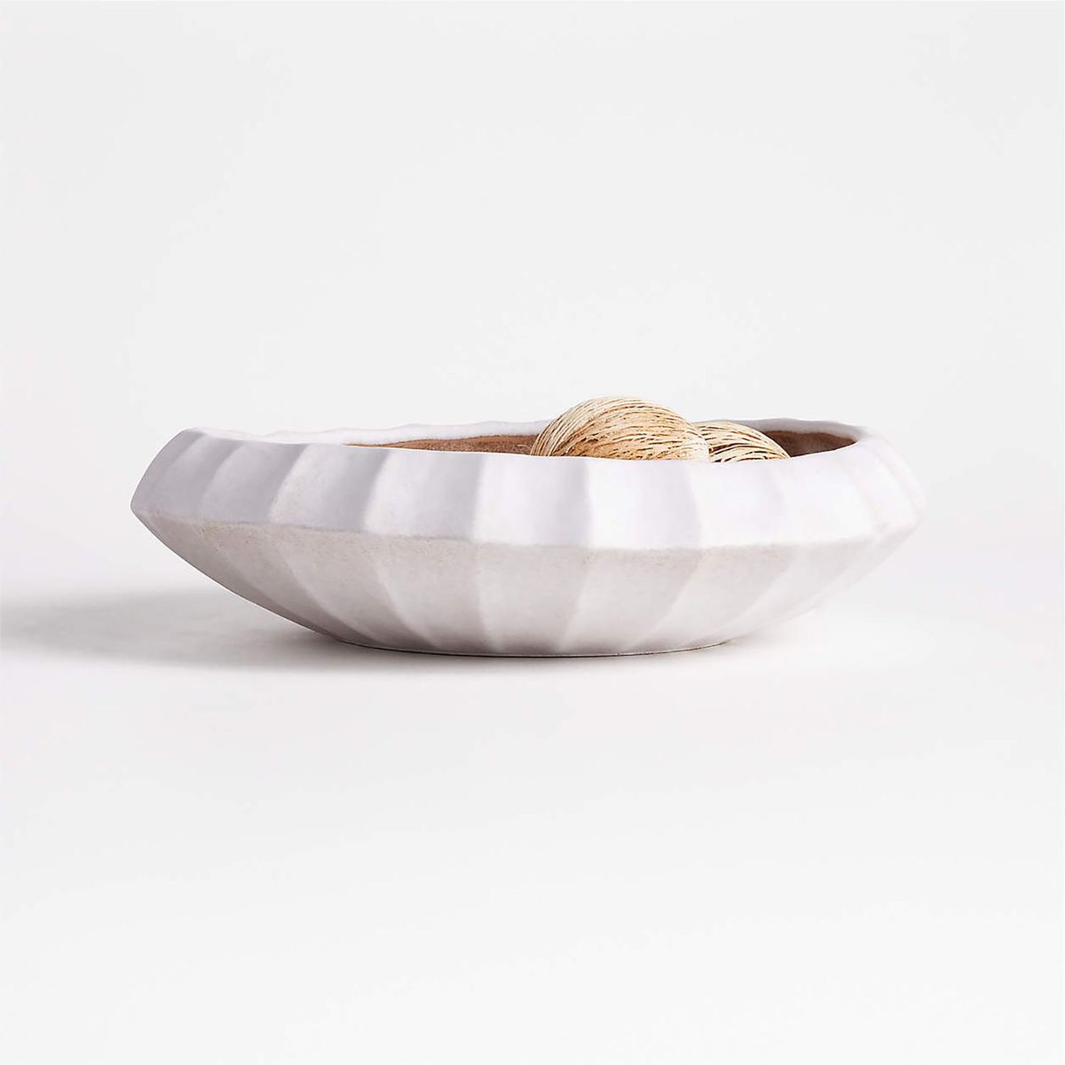 CRATE & BARREL - Bowl De Centro De Mesa De Gres Blanco Warren