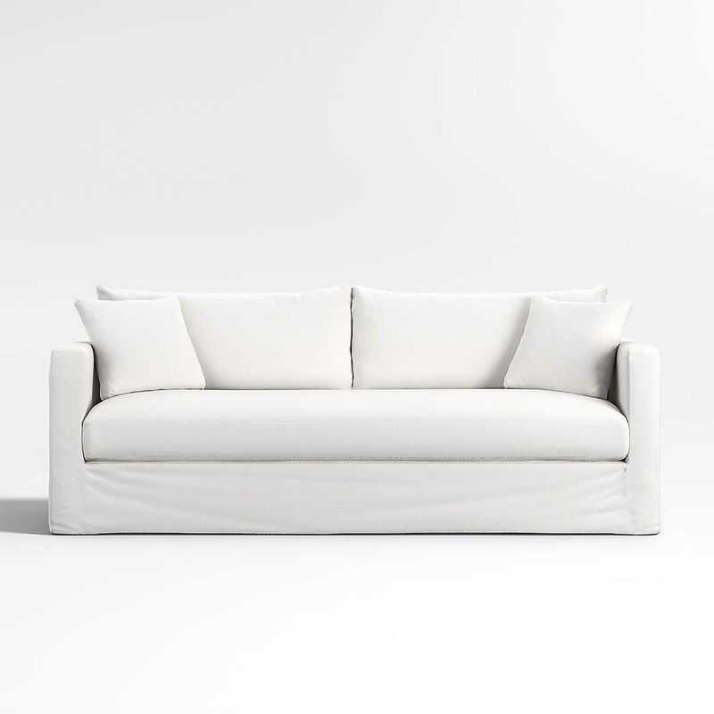 CRATE & BARREL - Sofá Willow Con Estructura De Madera 3 Cuerpos