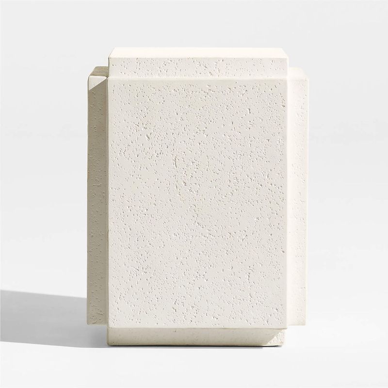 CRATE & BARREL - Mesa Auxiliar De Hormigón Para Exterior Puebla Cuadrada