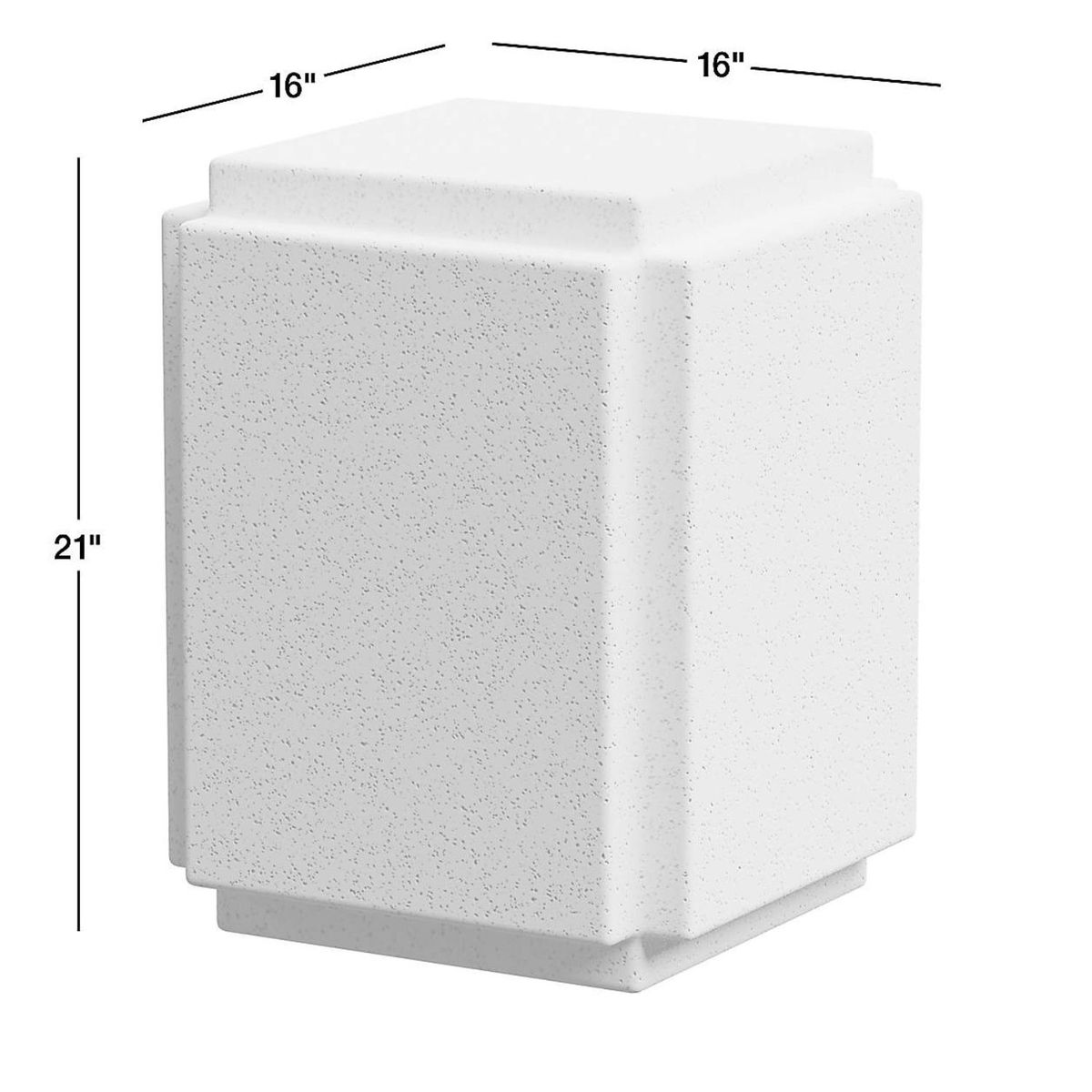 CRATE & BARREL - Mesa Auxiliar De Hormigón Para Exterior Puebla Cuadrada