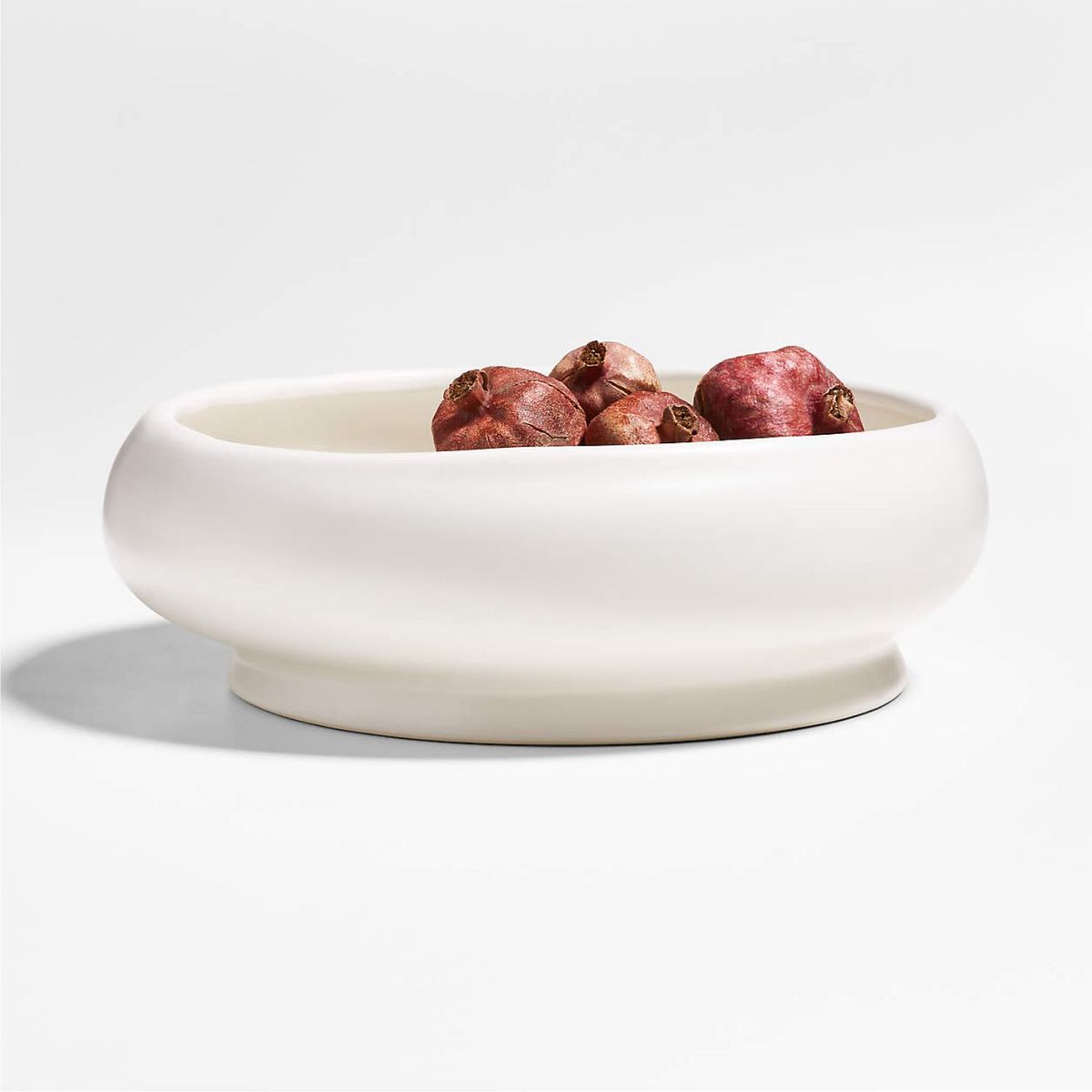 CRATE & BARREL - Bowl Central Decorativo Yuki De Gres Blanco