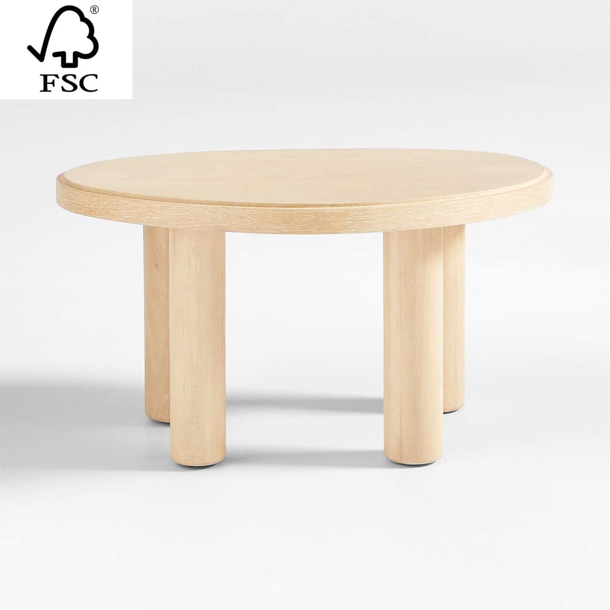 CRATE & BARREL - Mesa Auxiliar Asimétrica La Sal de Madera Natural de Roble