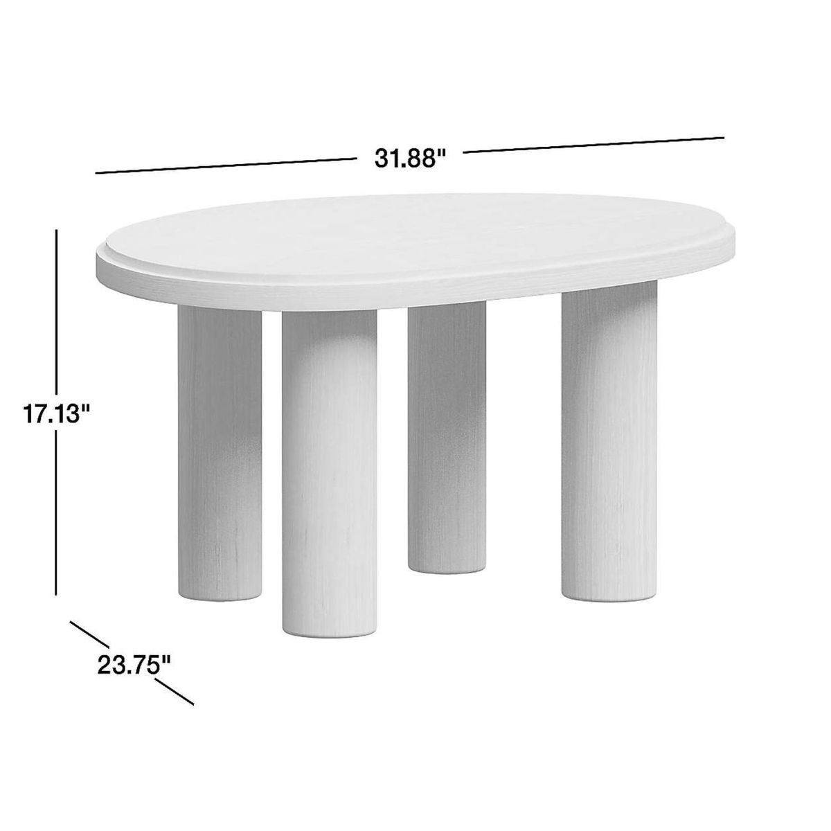 CRATE & BARREL - Mesa Auxiliar Asimétrica La Sal de Madera Natural de Roble