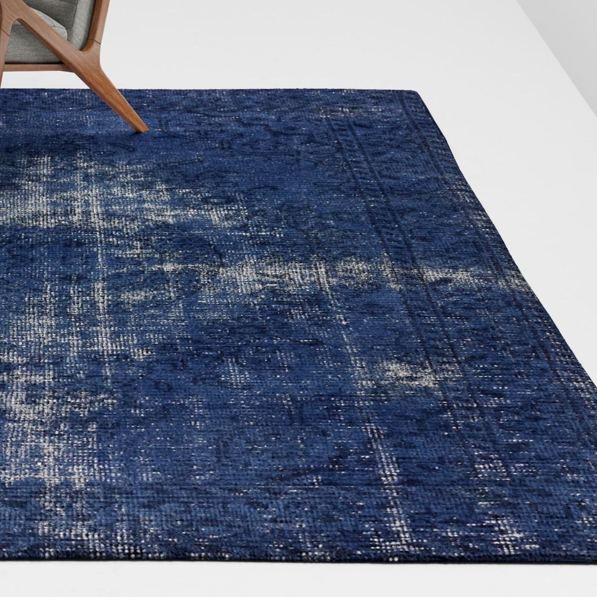 CRATE & BARREL - Alfombra De Lana Surina Azul 183x274cm