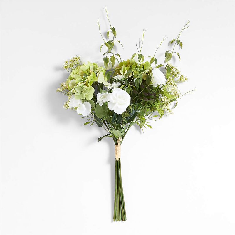 CRATE & BARREL - Rama Flor Plantas Verdes y Blancases 74cm