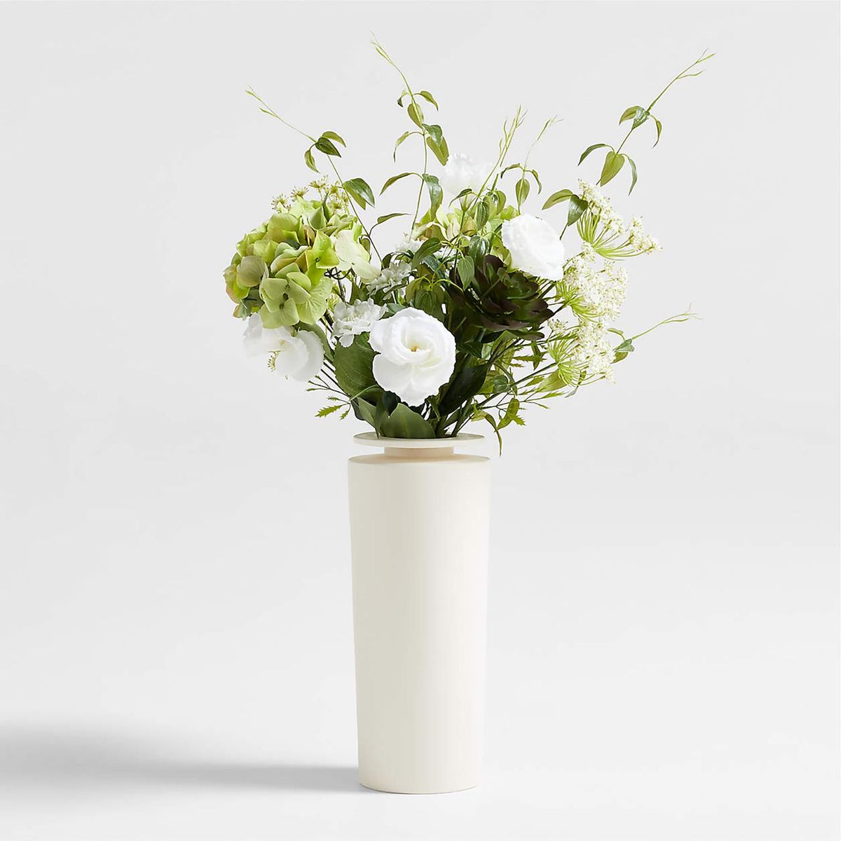 CRATE & BARREL - Rama Flor Plantas Verdes y Blancases 74cm