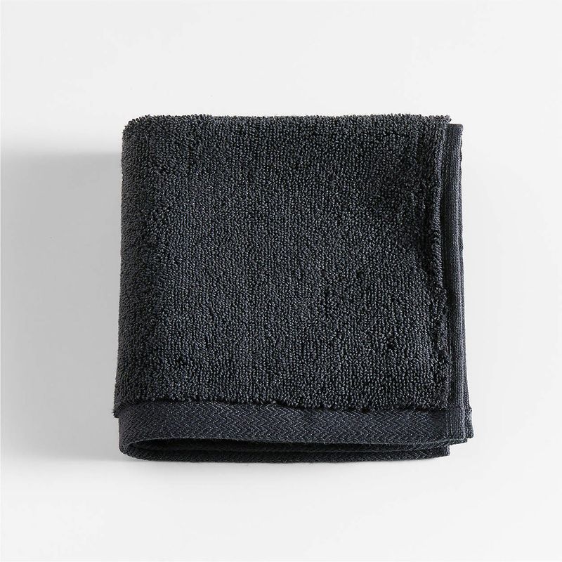 CRATE & BARREL - Toalla de Cara Azul Oscuro 100% Algodón