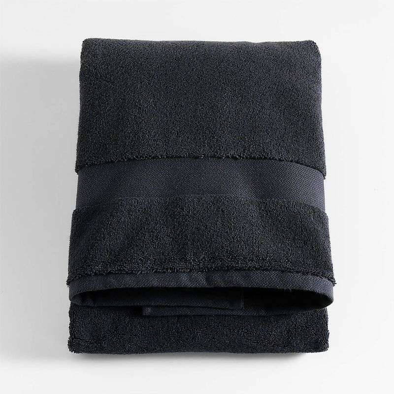 CRATE & BARREL - Toalla de Baño Azul Oscuro 100% Algodón Turco