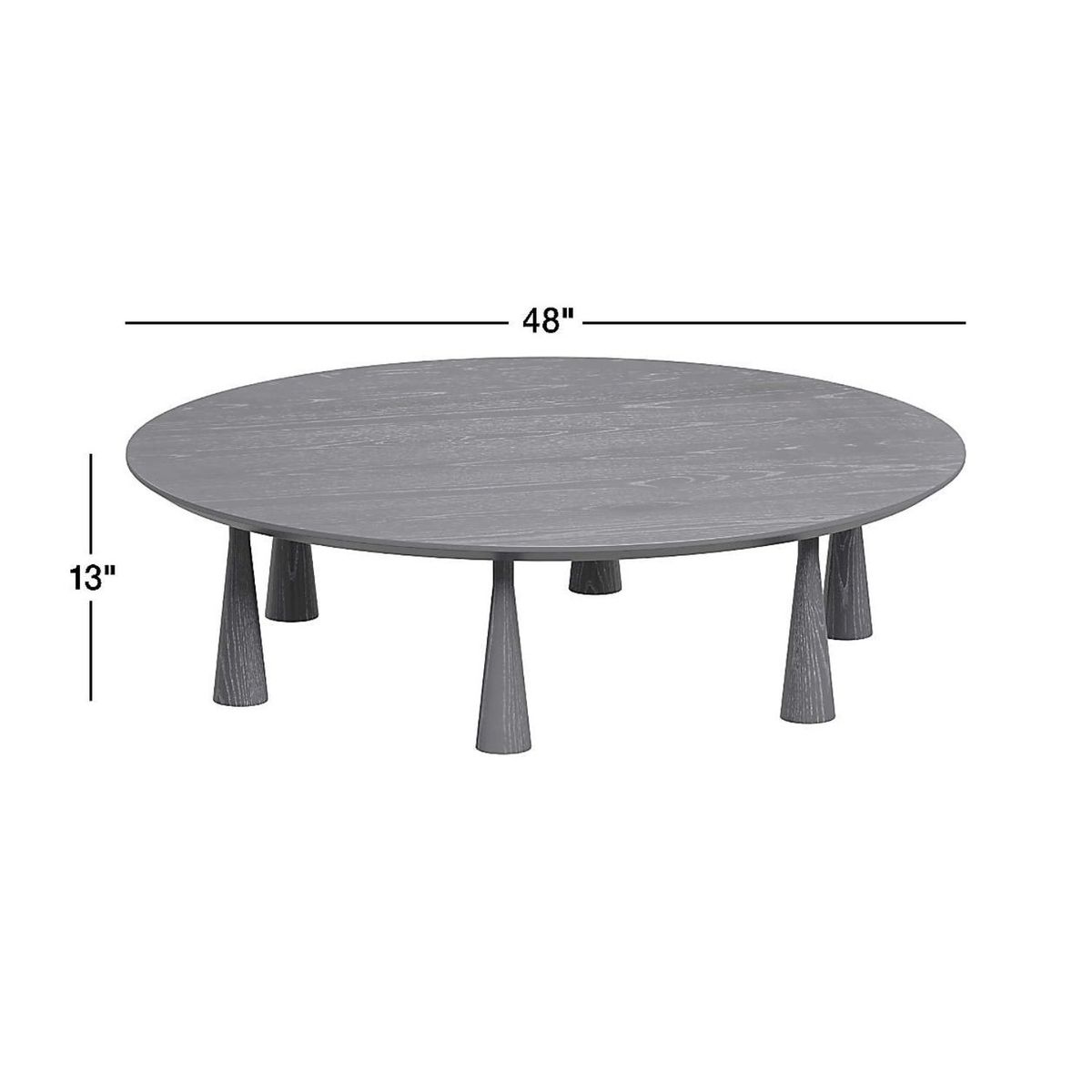 CRATE & BARREL - Mesa De Centro Redonda De Madera De Fresno Repaso 122cm