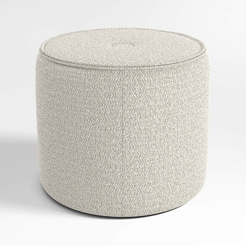 CRATE & BARREL - Otomana Tapizada Redonda Pequeña