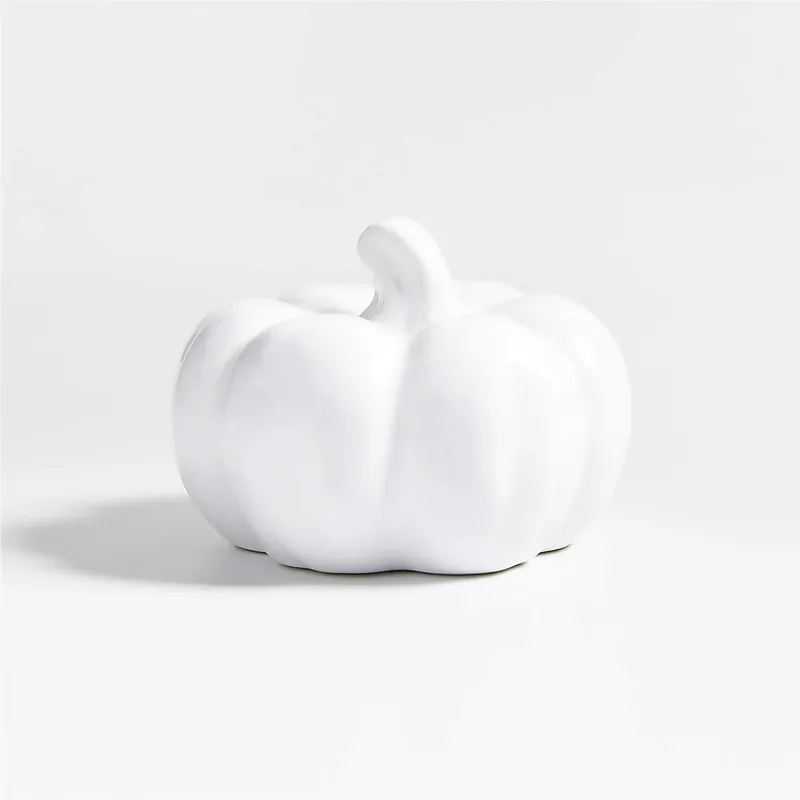 CRATE & BARREL - Calabaza de Cerámica Blanca Extra Pequeña