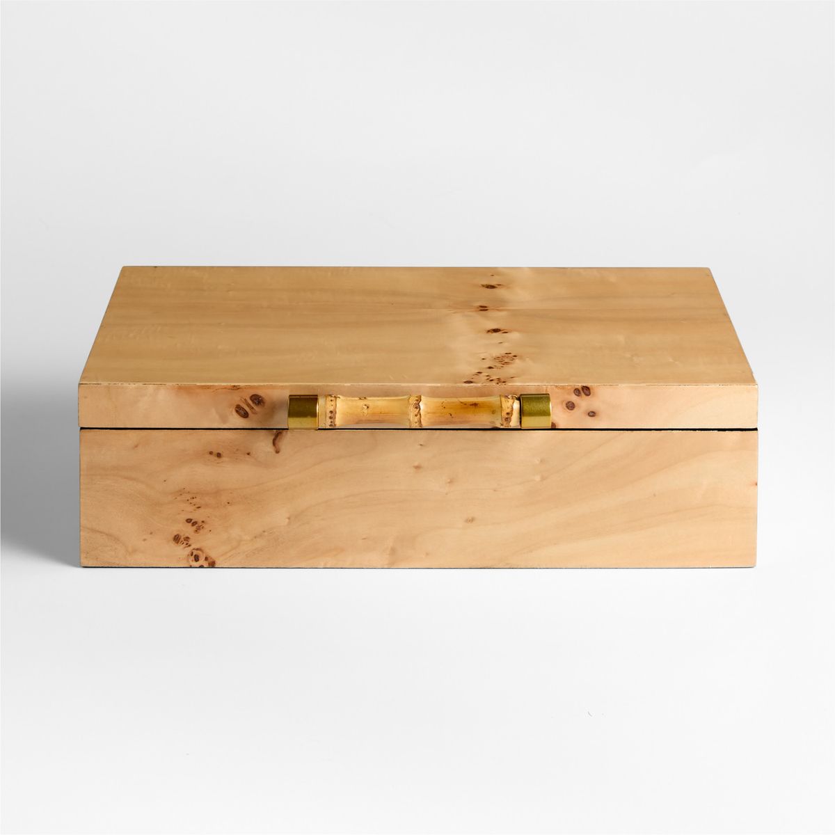 CRATE & BARREL - Caja Decorativa Volos de Madera