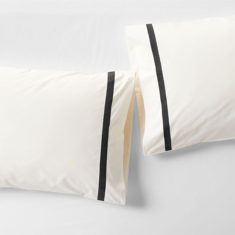 CRATE & BARREL - Set de 2 Fundas de Almohada Standard 100% Algodón Orgánico