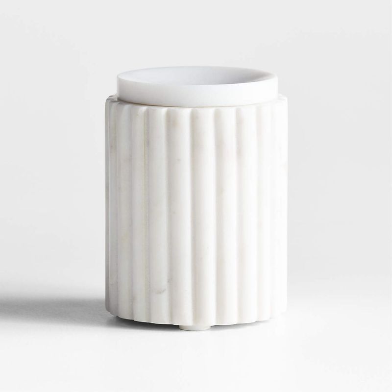 CRATE & BARREL - Bote De Mármol Blanco Carmen