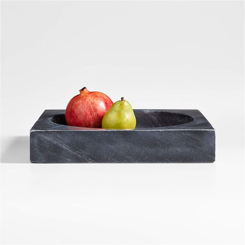 CRATE & BARREL - Bowl de Centro de Mesa de Mármol Negro Honor