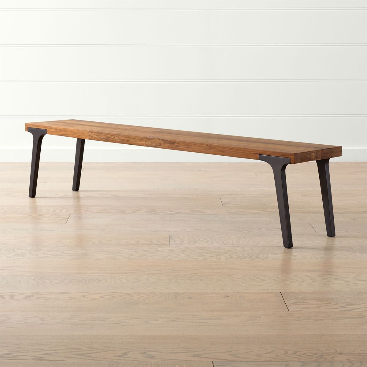 CRATE & BARREL - Banco de Comedor Lakin de Madera Teca 200cm