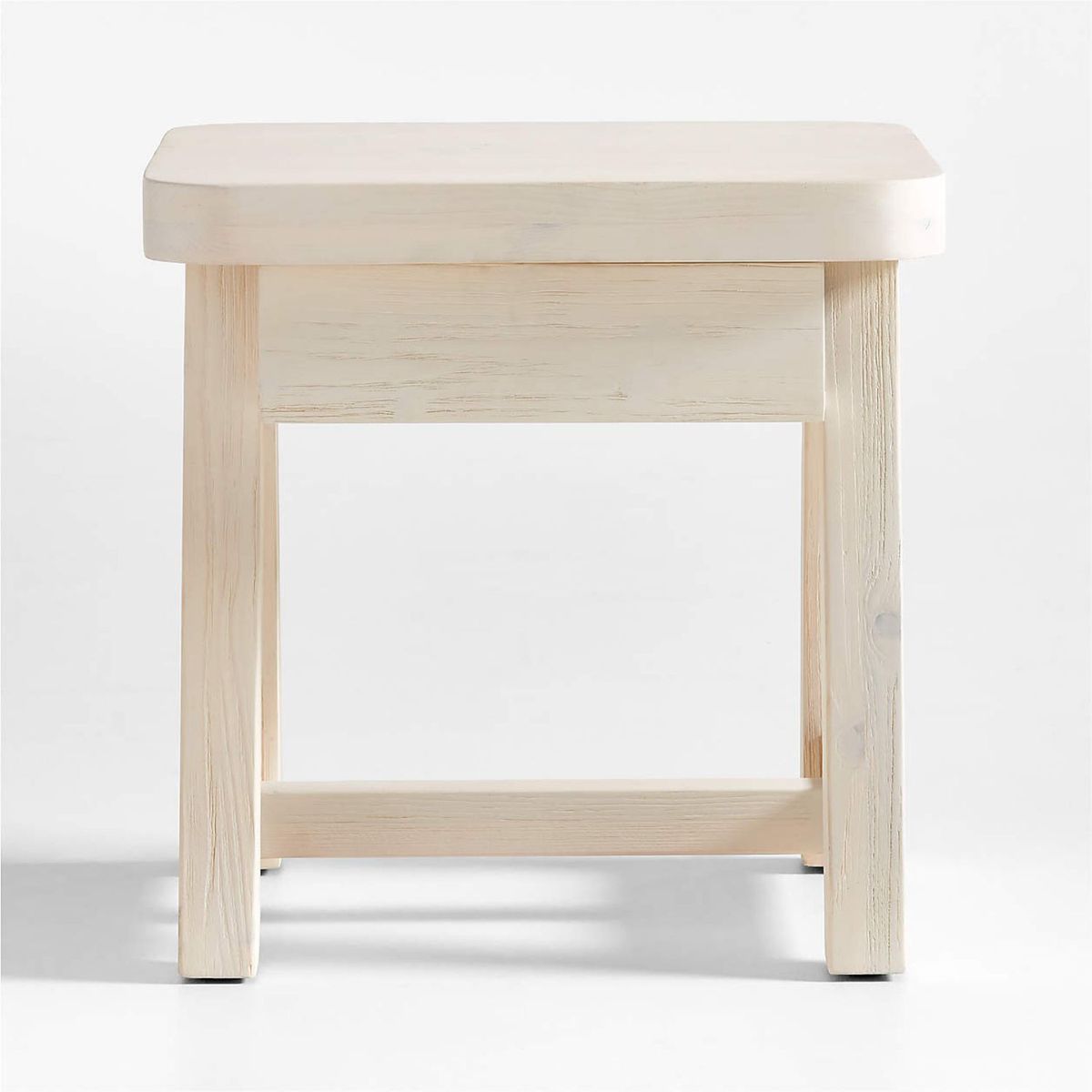 CRATE & BARREL - Mesa Auxiliar Aya de Madera de Pino con Cajón