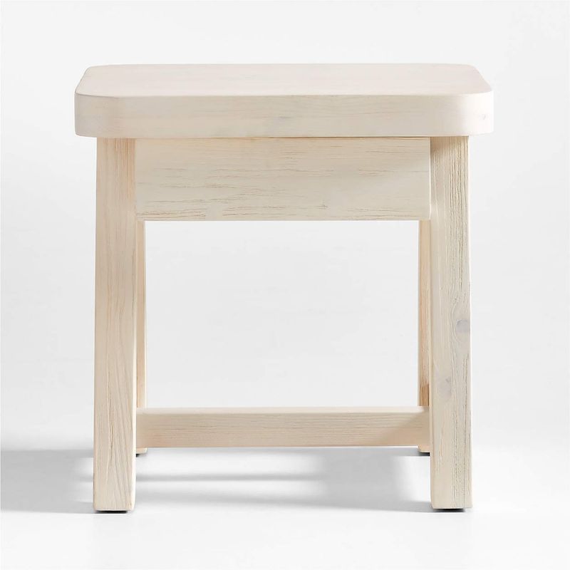 CRATE & BARREL - Mesa Auxiliar Aya de Madera de Pino con Cajón