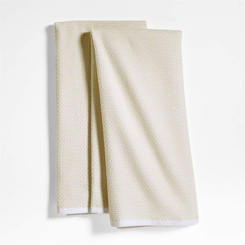 CRATE & BARREL - Set de 2 Paños de Cocina Beige Texturizado